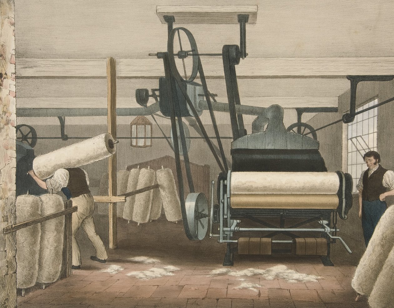Lap Frame, Fortschritt der Baumwolle Nr. 3, veröffentlicht 1840 von James Richard Barfoot