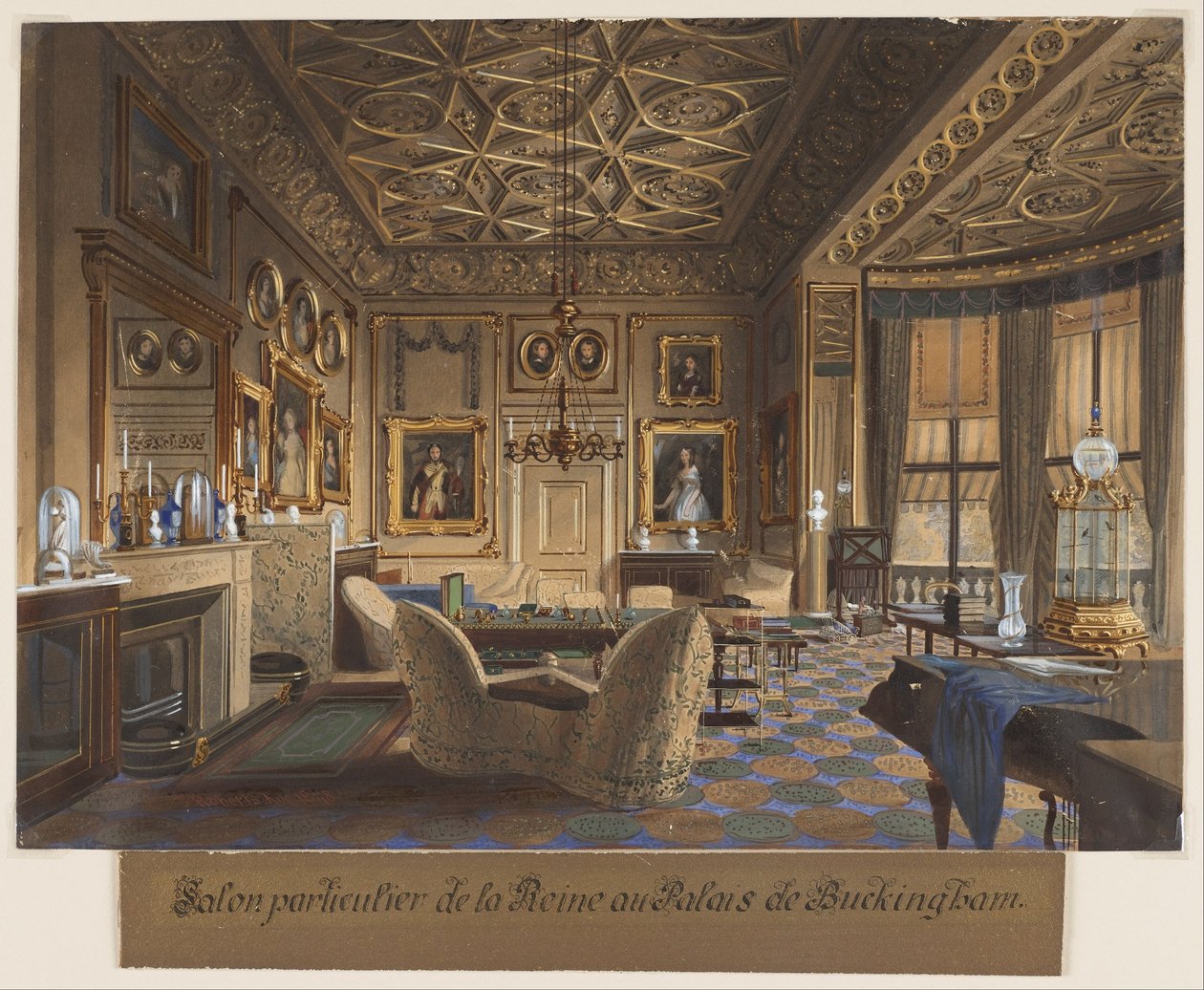 Salon Particulier de la Reine au Palais de Buckingham (Das Wohnzimmer der Königin im Buckingham Palace) von James Roberts