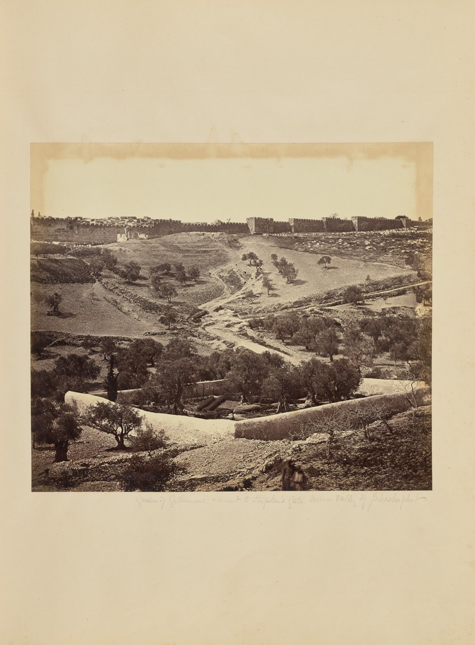 Garten von Gethsemane und Aufstieg zum Stephanstor, über das Tal Josaphat von James Robertson