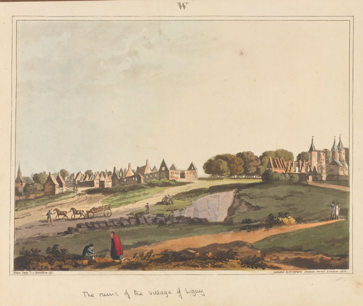 ?Die Ruinen des Dorfes Ligny?, 1815 von James Rouse