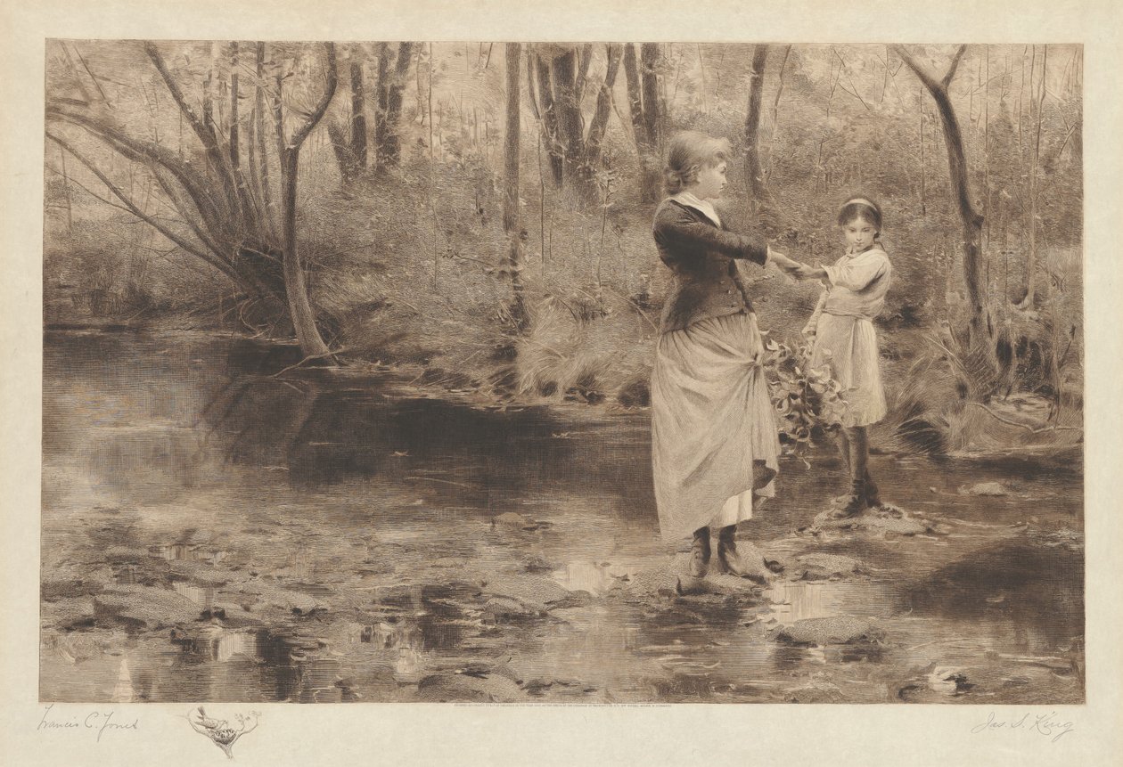 Ohne Titel (Überquerung eines Baches im Wald) von James S. King