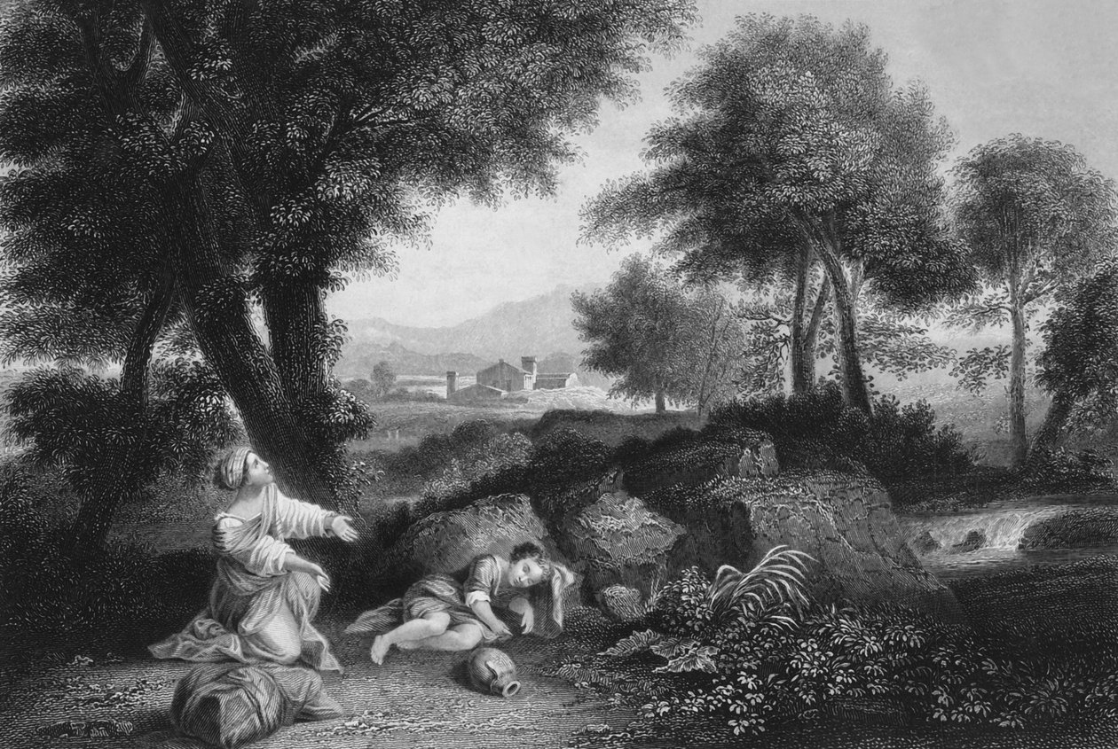 Und der Engel Gottes rief Hagar aus dem Himmel, Mitte bis Ende des 19. Jahrhunderts von James Sands