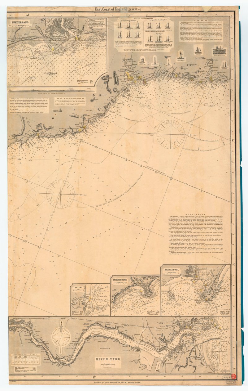 England Ostküste. Blatt 4, späte 19. Jahrhundert von James & Son Imray