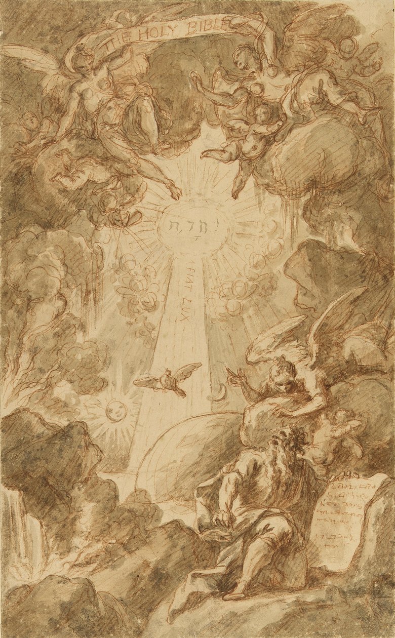 Vorbereitende Zeichnung für den Stich von C. du Bosc, für die Kapellenbibel des Royal Marine College. Werk von James Thornhill (frühes 18. Jahrhundert) von James Thornhill