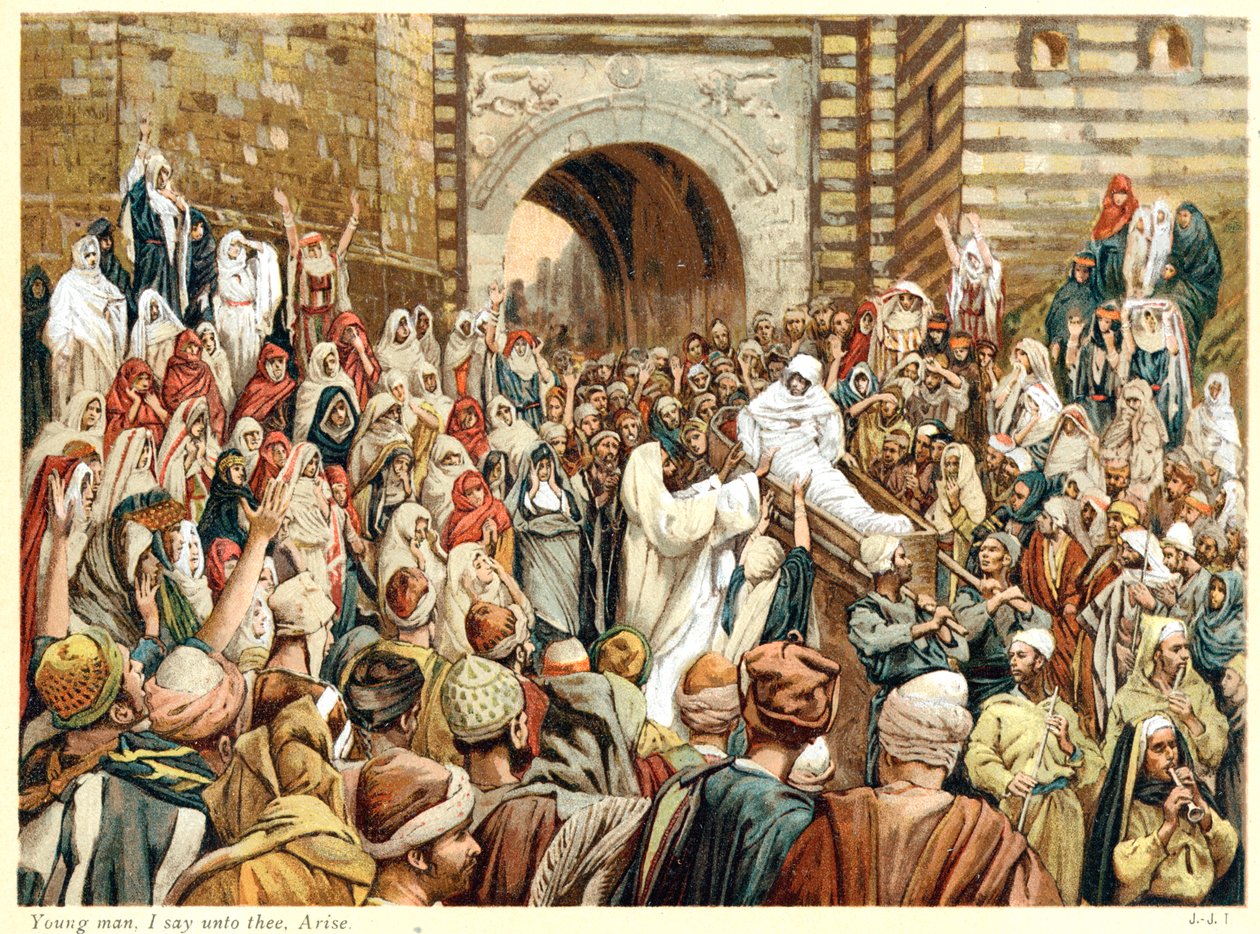 Jesus erweckt den Sohn der Witwe von Nain, ca. 1890 von James Tissot