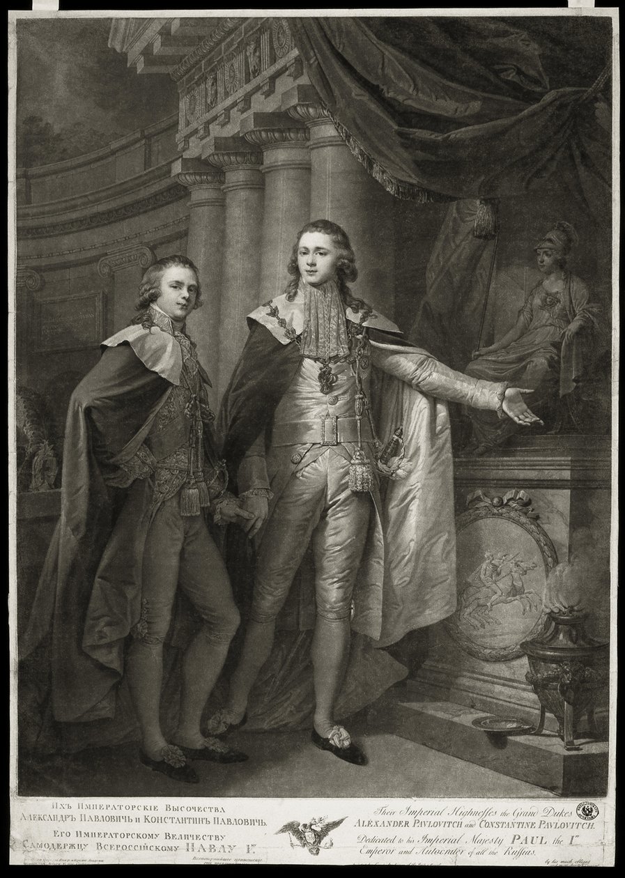 Porträt der Großfürsten Alexander Pawlowitsch und Konstantin Pawlowitsch von Russland von James Walker
