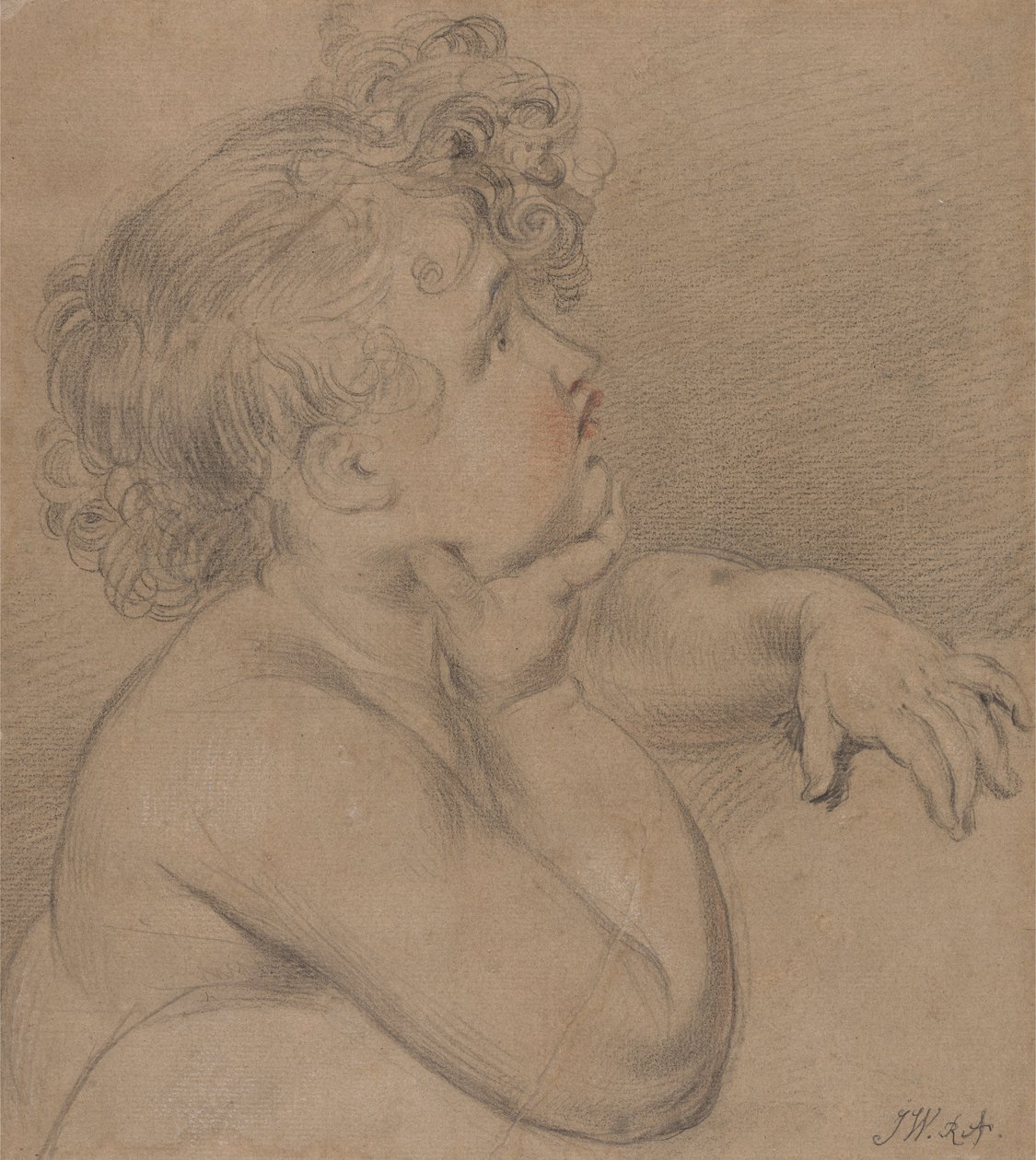 Studie aus der Natur, eines der Kinder der Wohltätigkeit für das große Bild der Waterloo-Allegorie von James Ward