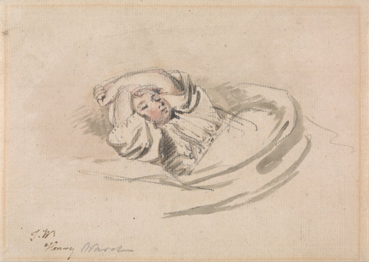 Der Sohn des Künstlers, Henry, schlafend von James Ward