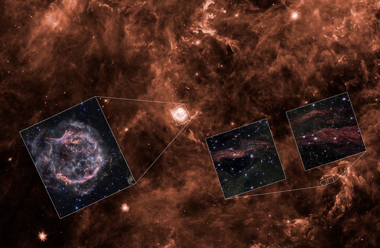 Cassiopeia A Licht-Echos (Spitzer Kontext) von James Webb Space Telescope (NASA)
