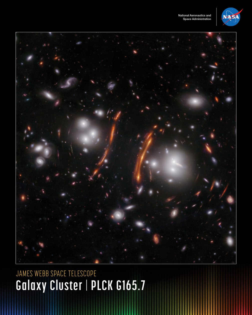 Galaxienhaufen PLCK G165.7 Mini Poster von James Webb Space Telescope (NASA)