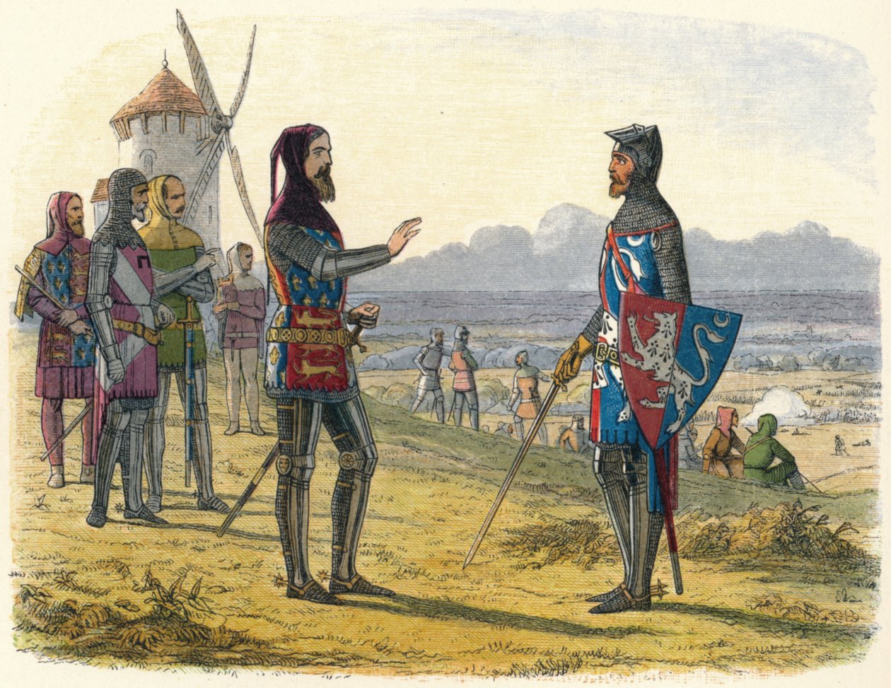 Edward verweigert seinem Sohn Hilfe bei Crecy, 1346 1864 von James William Edmund Doyle