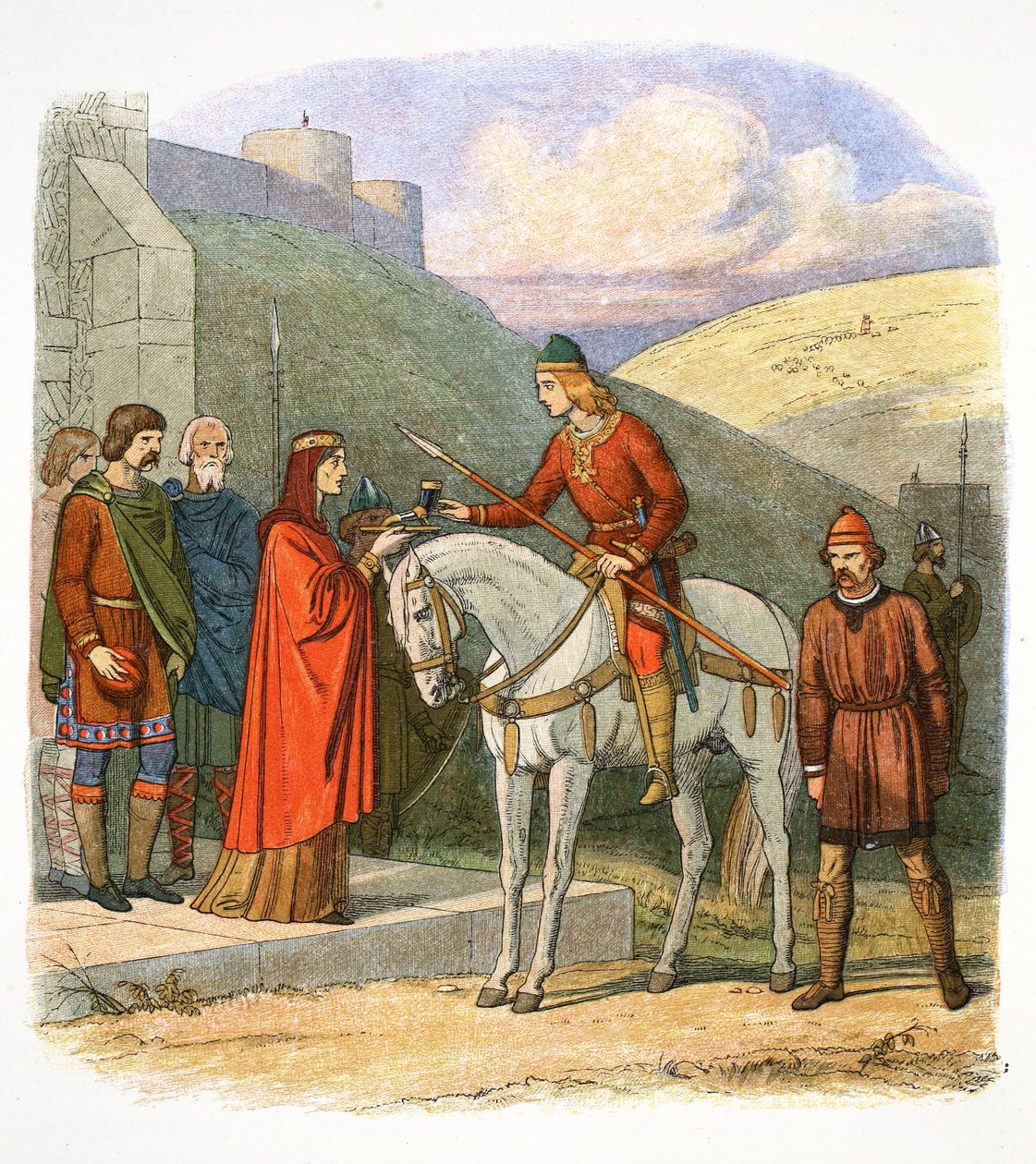 Edward der Märtyrer kommt in Corfe, Dorset an von James William Edmund Doyle