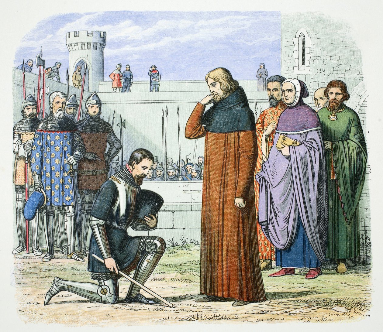 Henry Bolingbroke fordert den Thron von Richard II. von England, Flint, Wales, 1399, 1864 von James William Edmund Doyle