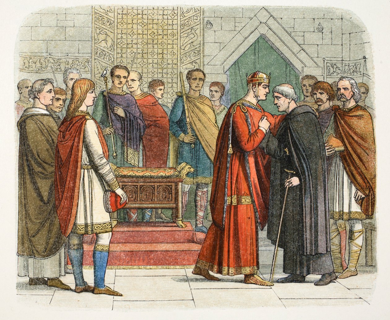 König Wilhelm I. huldigt den englischen Führern von James William Edmund Doyle