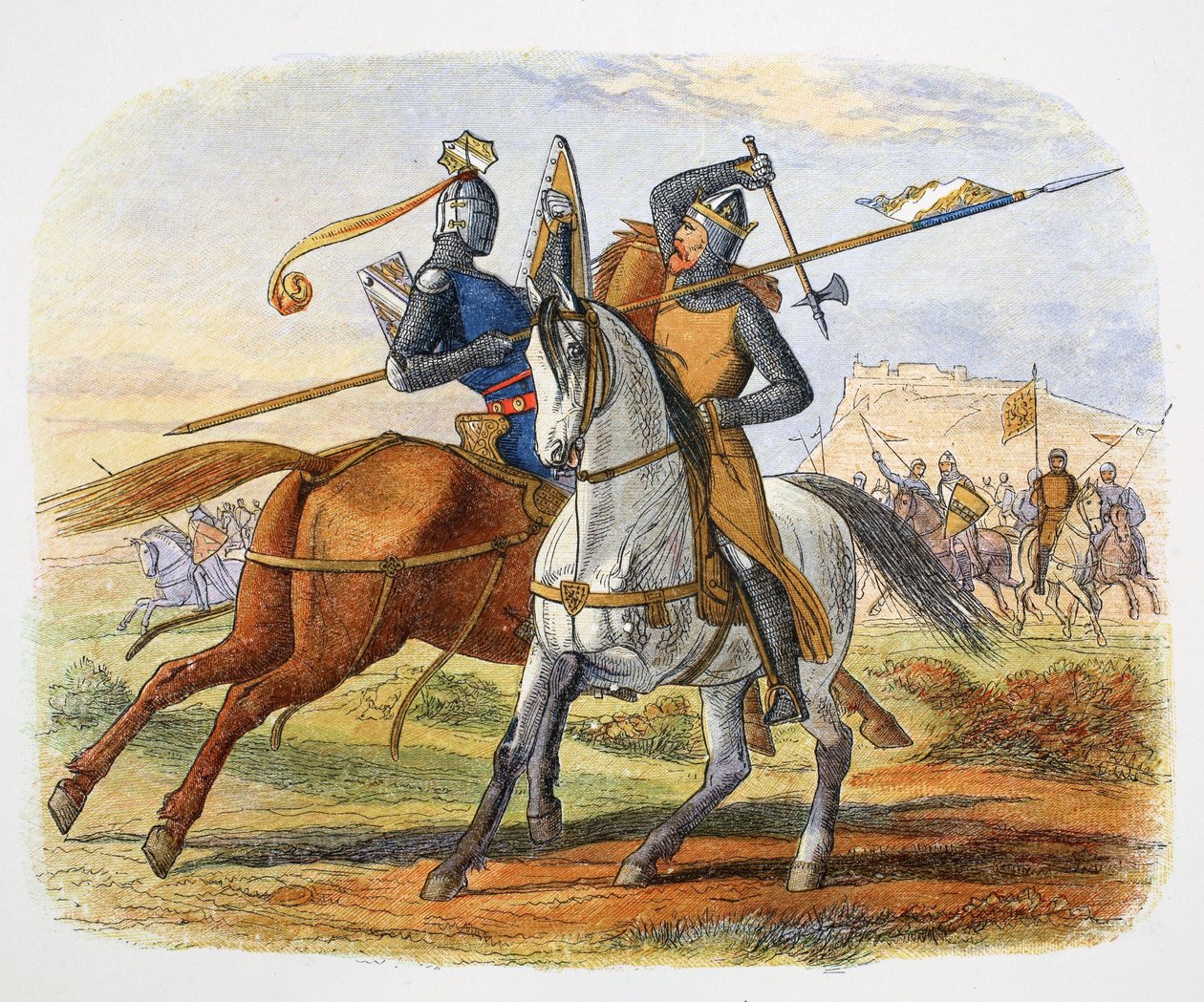 Robert the Bruce tötet Sir Henry Bohun, Schlacht von Bannockburn, Schottland, 1314 von James William Edmund Doyle