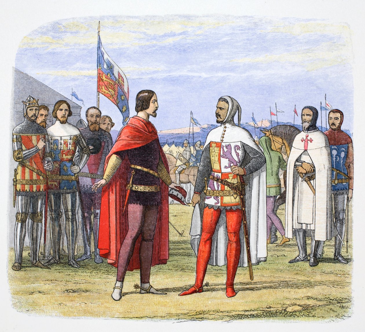 Der Schwarze Prinz erzwingt eine Amnestie von Pedro dem Grausamen, Spanien, 1367, 1864 von James William Edmund Doyle