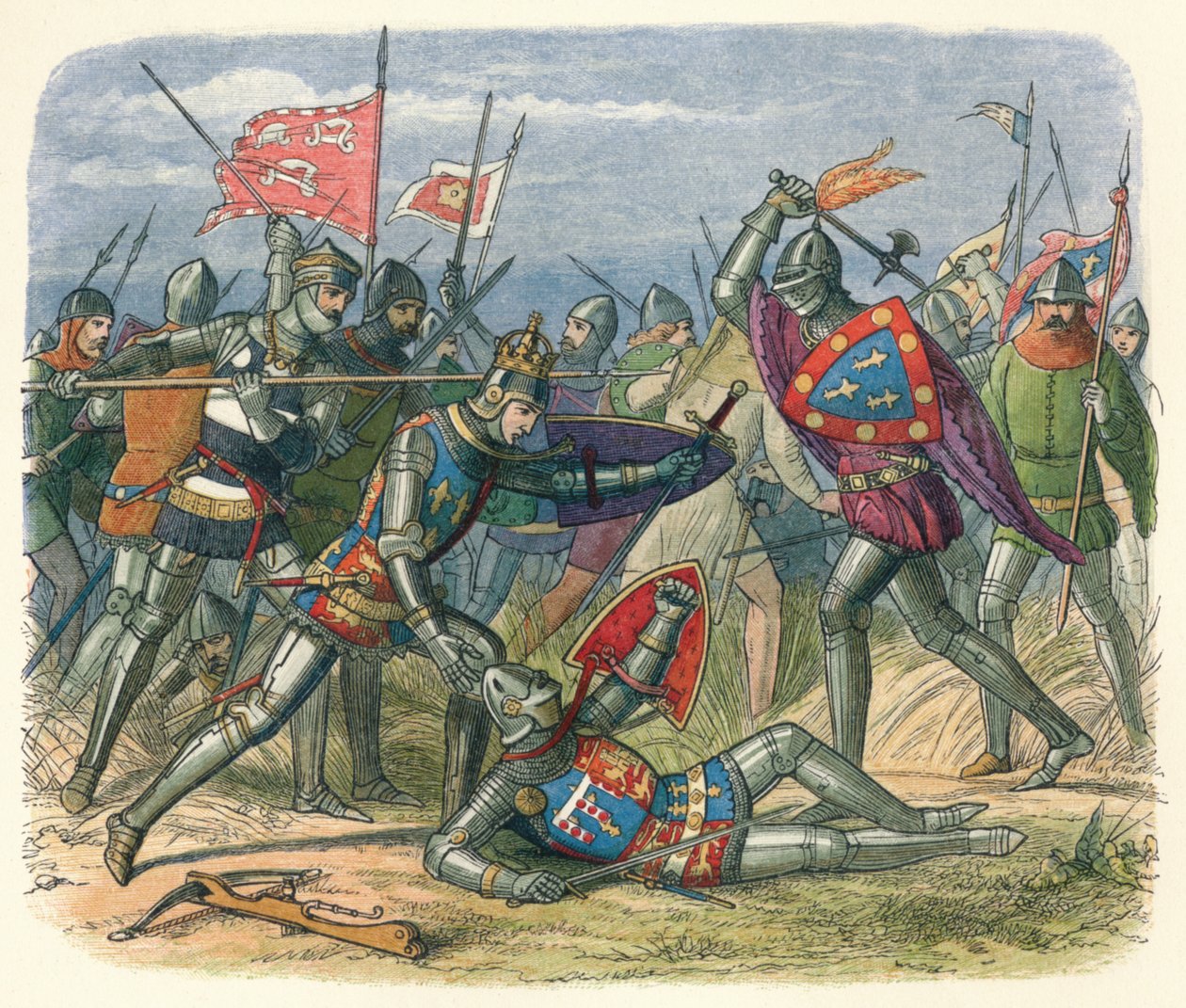 Der König wird vom Herzog von Alençon angegriffen von James William Edmund Doyle