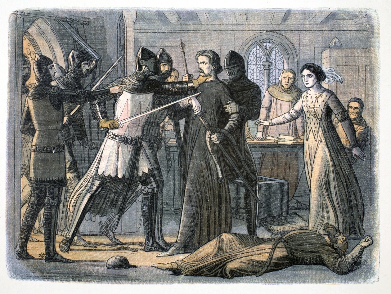 Die Verhaftung von Sir Roger Mortimer, Nottingham Castle, 1330, 1864 von James William Edmund Doyle