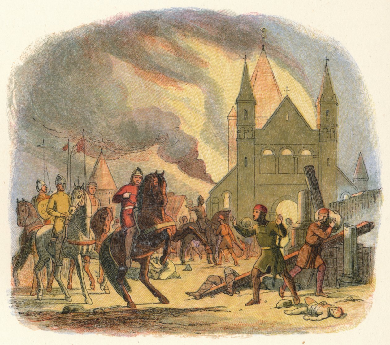 Wilhelm erleidet eine tödliche Verletzung in Mantes, 1087, 1864 von James William Edmund Doyle