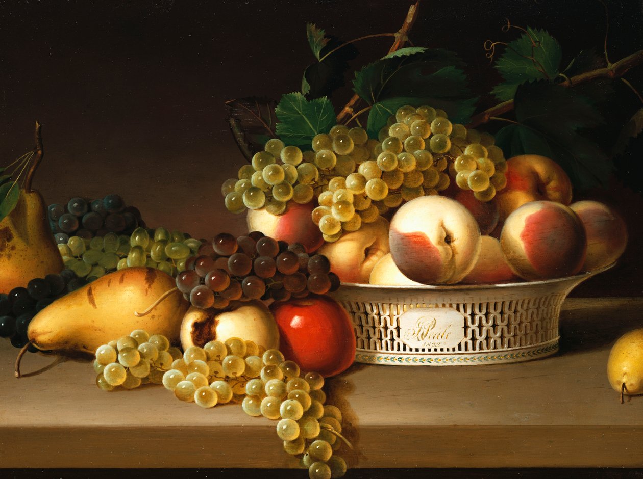 Früchte in einem chinesischen Korb, 1822 von James the Elder Peale