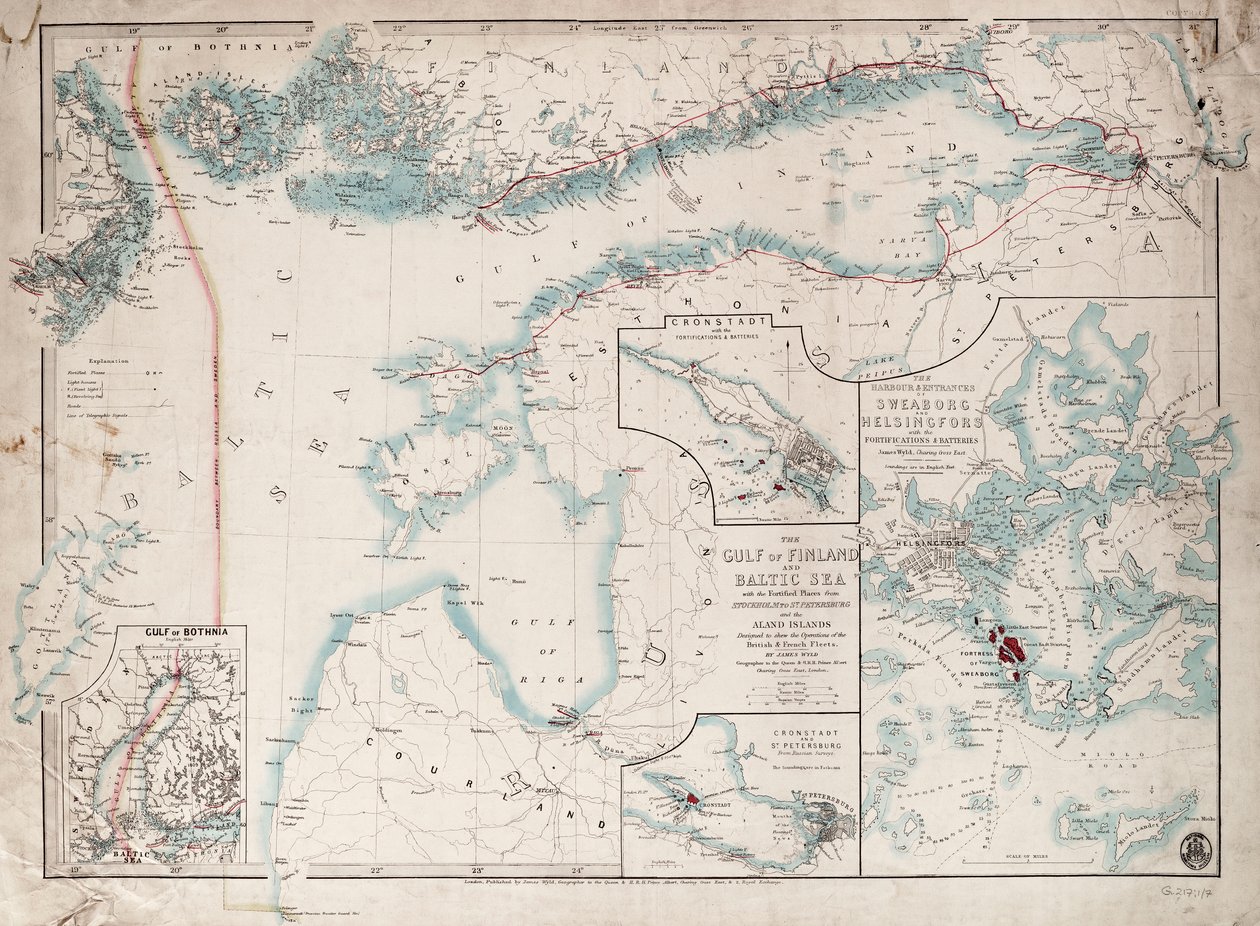 Karte des Finnischen Meerbusens und der Ostsee von James the Younger Wyld
