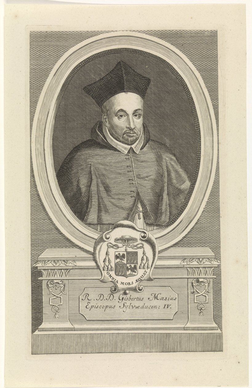 Ein graviertes Porträt von Ghisbertus Masius, 4. Bischof von 