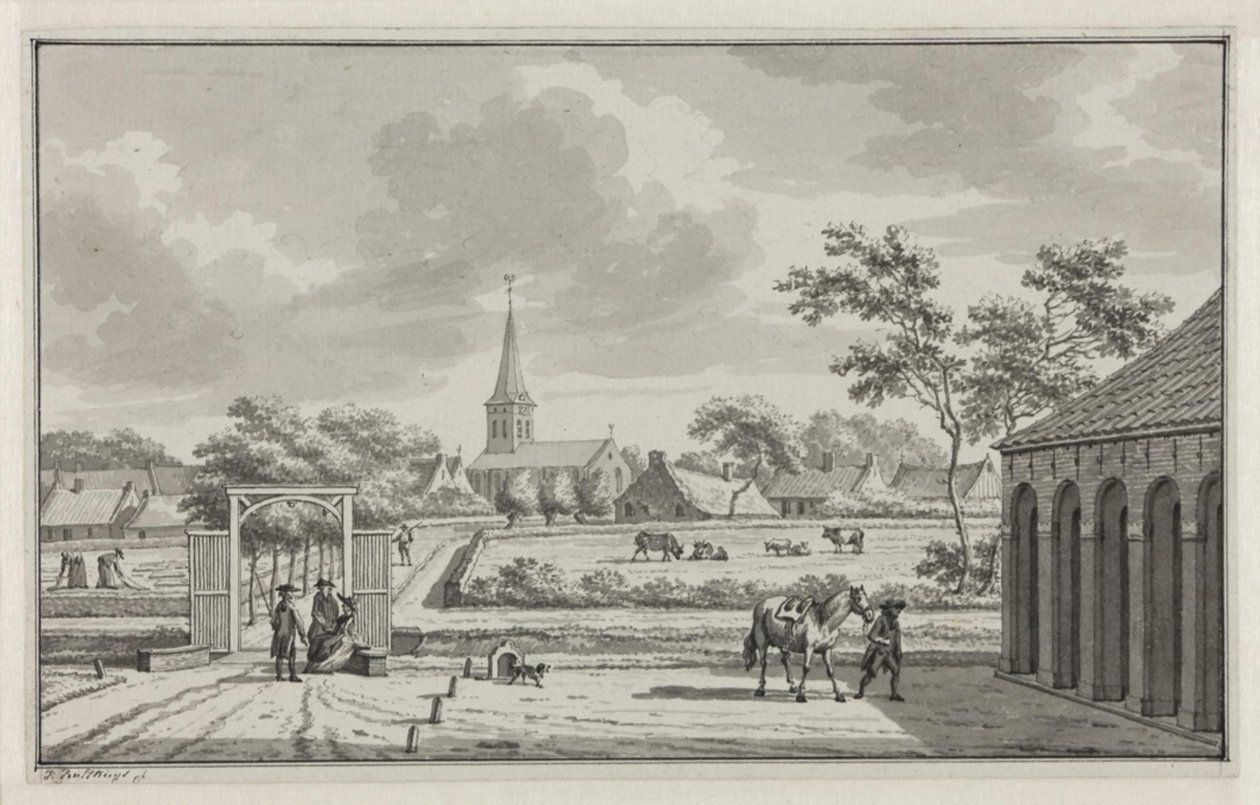 Das Dorf Ulrum gesehen von der Burg Asinga von Jan Bulthuis