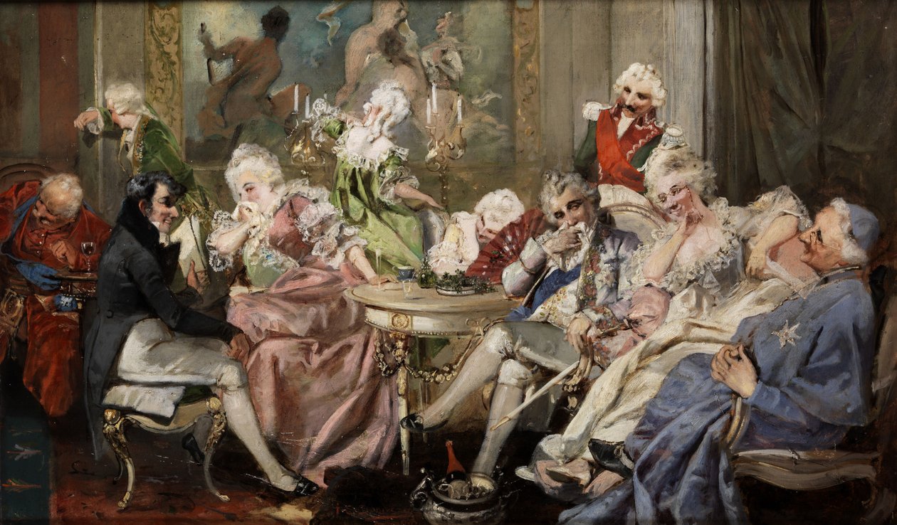 Höfische Gesellschaft im Salon von Jan Czesław Moniuszko