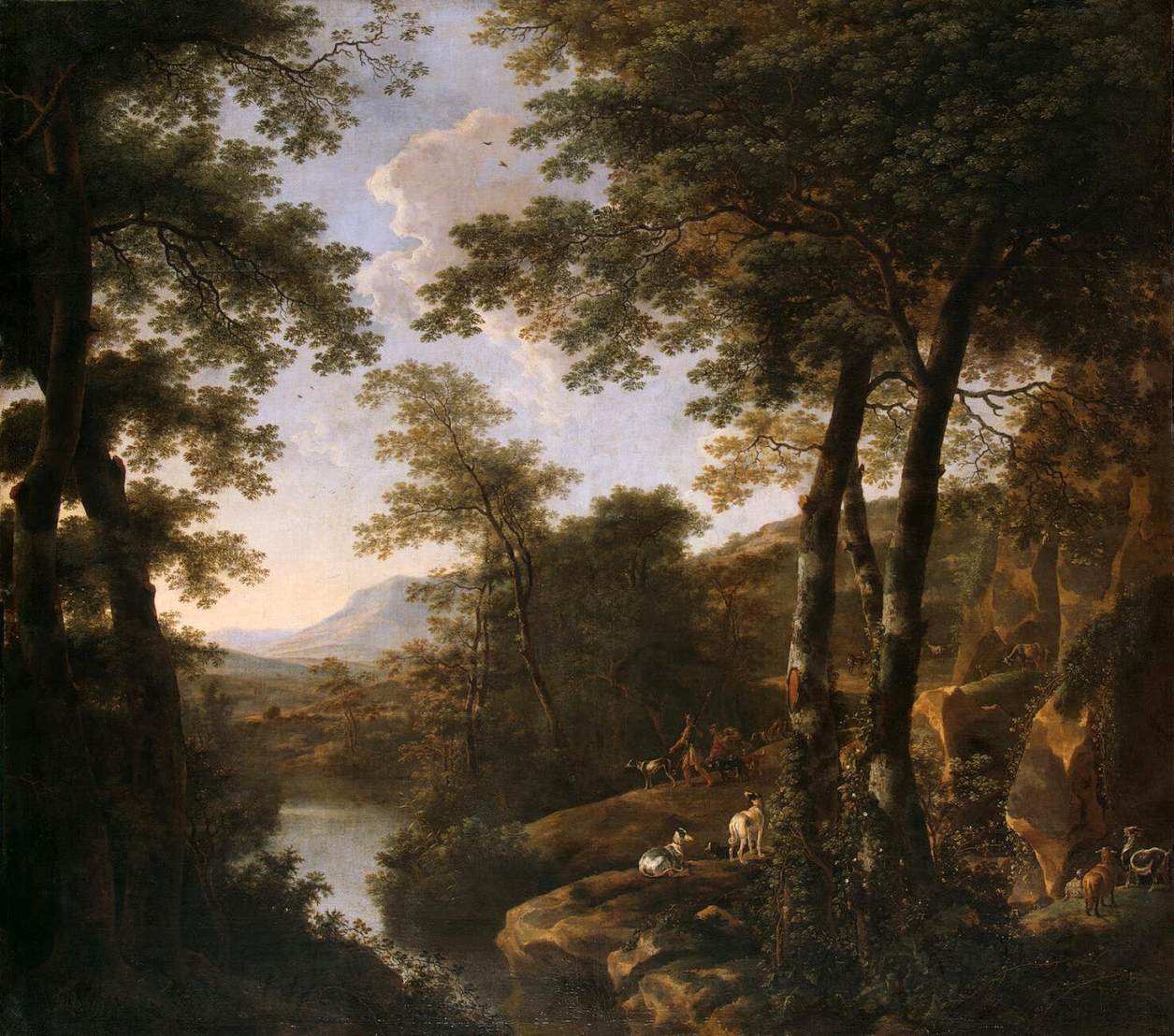 Italienische Landschaft mit römischen Kriegern von Jan Dirksz Both