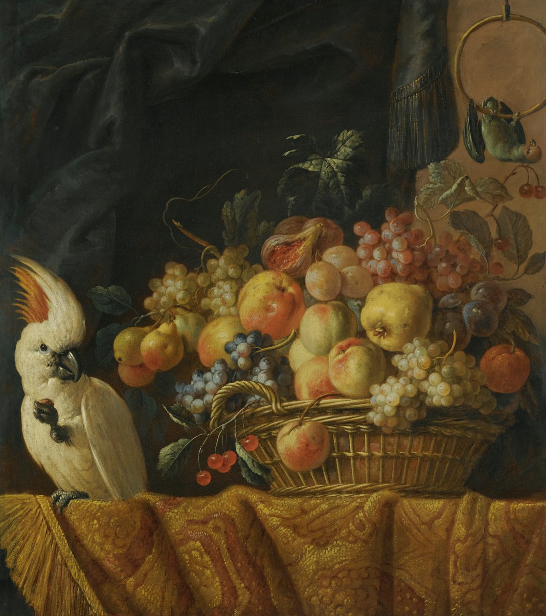 Stillleben mit einem Papagei von Jan Pauwel Gillemans the Younger