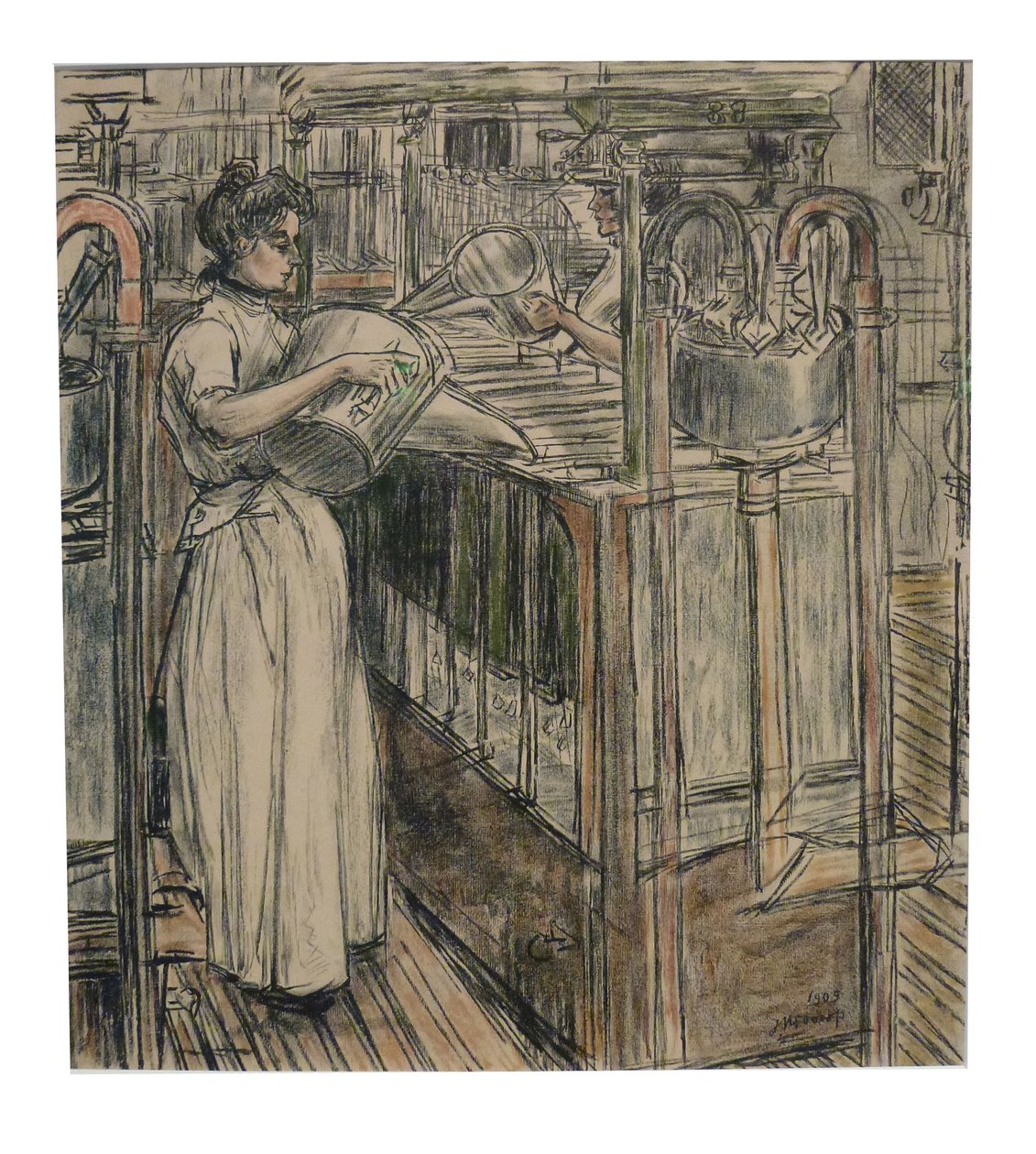 Gießerei 1 von 12 Lithografien, die Toorop über die Herstellung von Kerzen machte von Jan Toorop