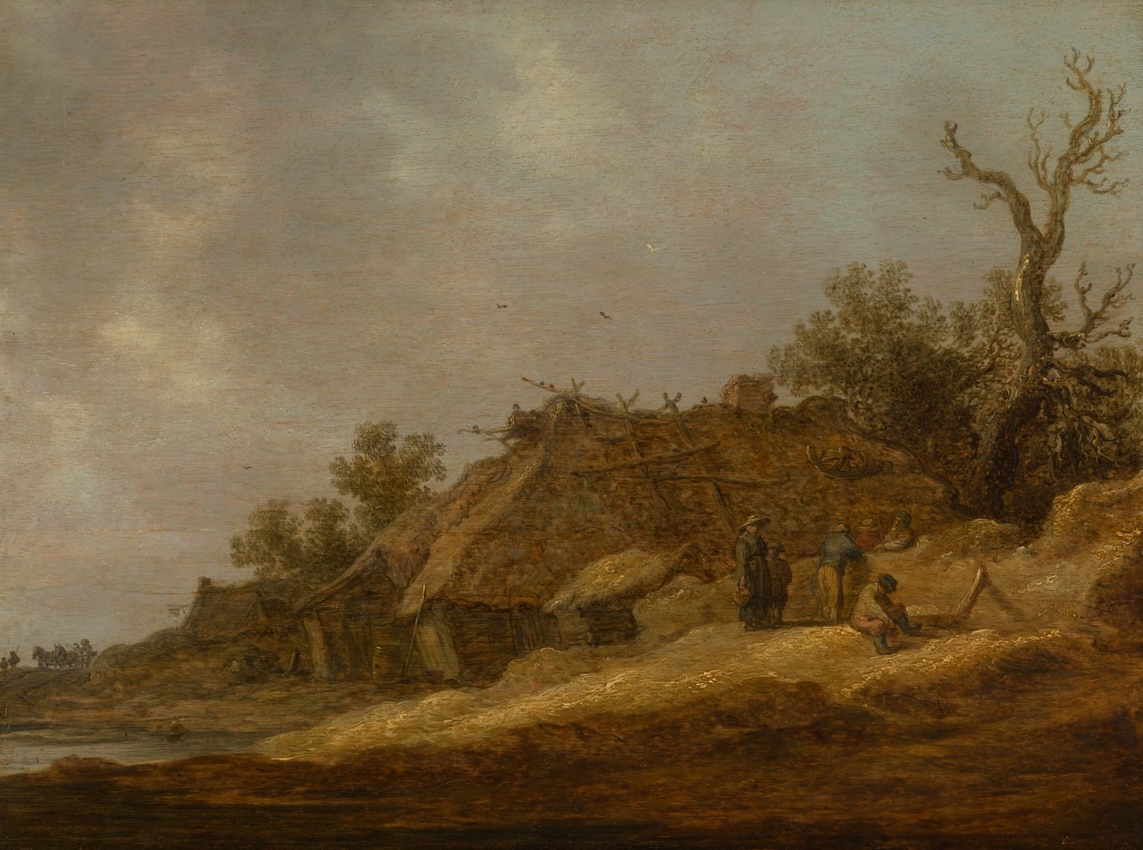 Landvolk bei einer verfallenen Bauernhof von Jan Josephsz van Goyen