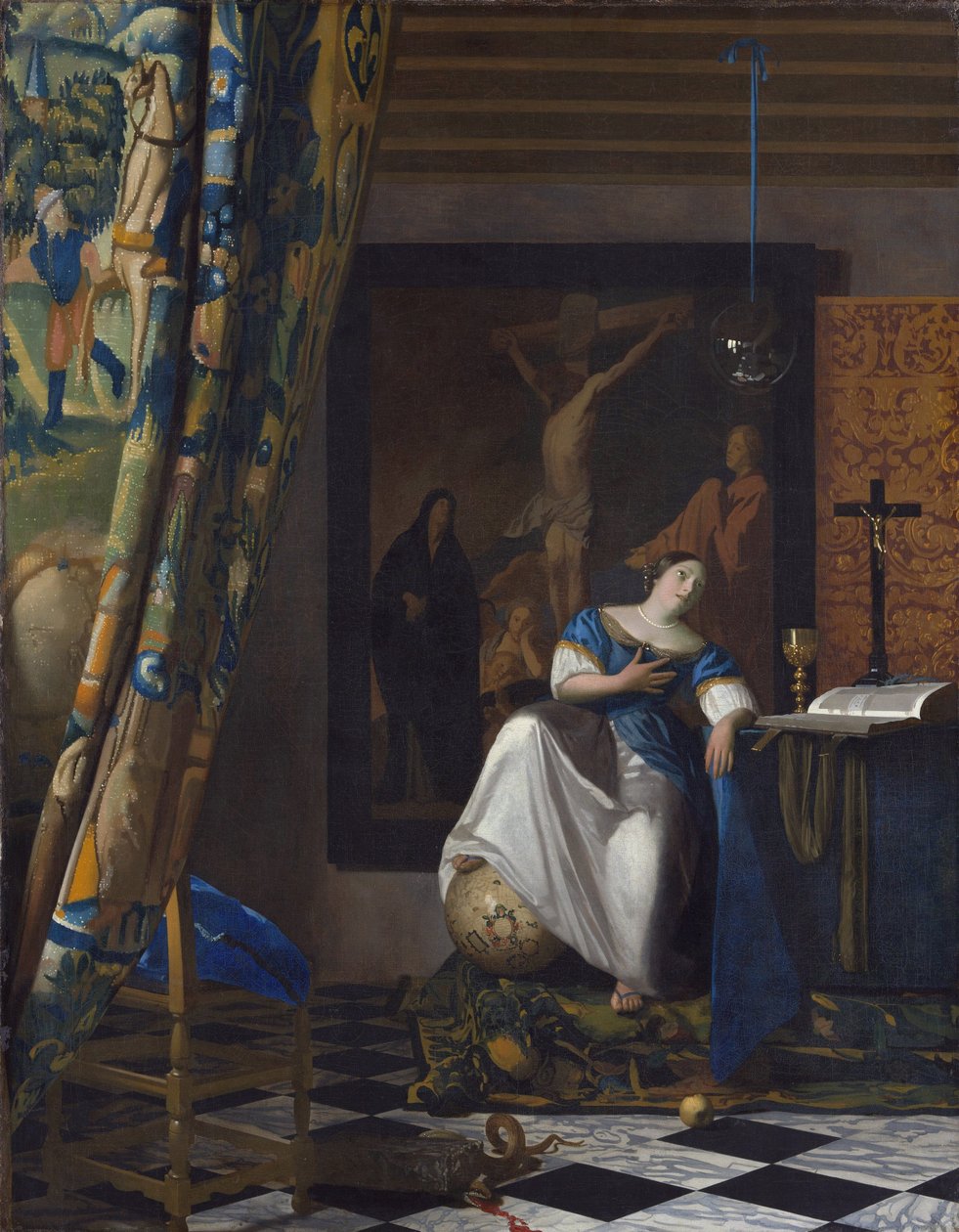 Allegorie des Glaubens - Gemälde von Johannes Vermeer (Vermeer de Delft) (1632-1675) von Johannes Vermeer