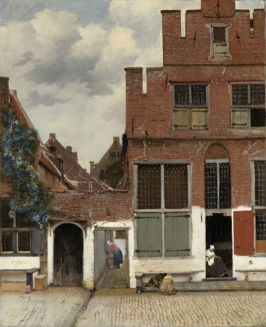Ansicht von Häusern in Delft, bekannt als 