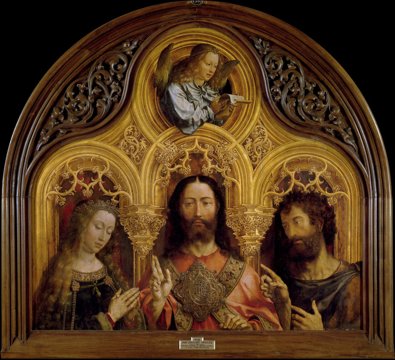 Christus zwischen der Jungfrau Maria und Johannes dem Täufer von Jan (c.1472 c.1533) Gossaert