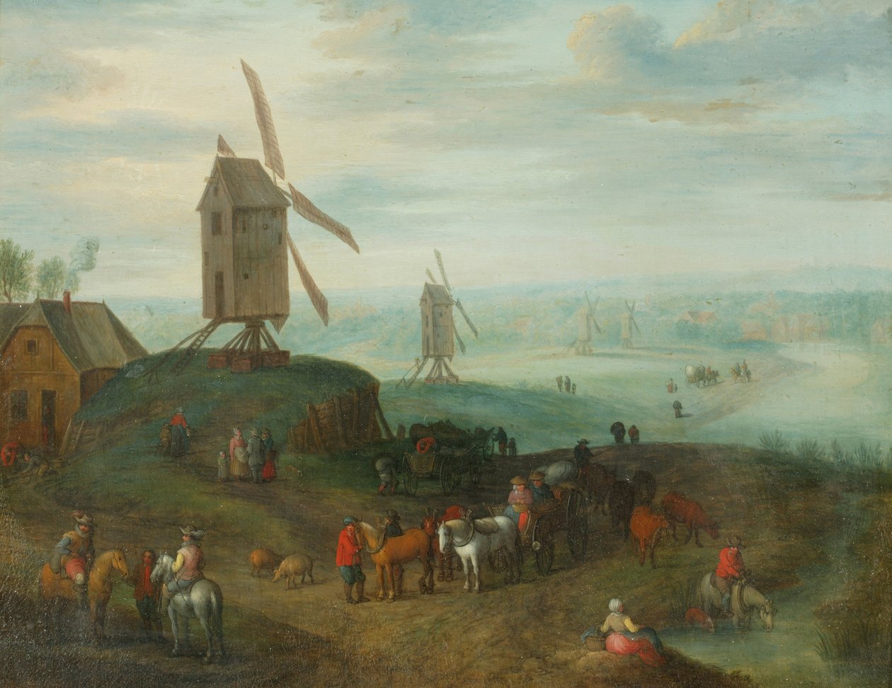 Landschaft mit Windmühlen von Jan (follower of) Brueghel