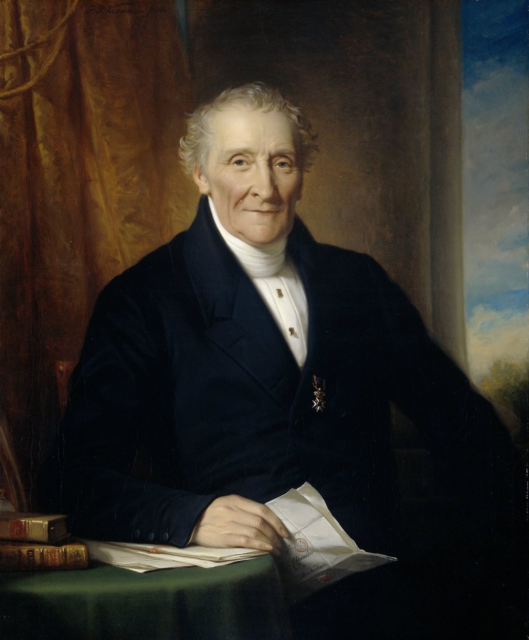 Rodolphe le Chevalier (1777-1865), Amsterdamer Kaufmann und einer der drei Gründer der Holland Railroad Company von Jan Adam Kruseman