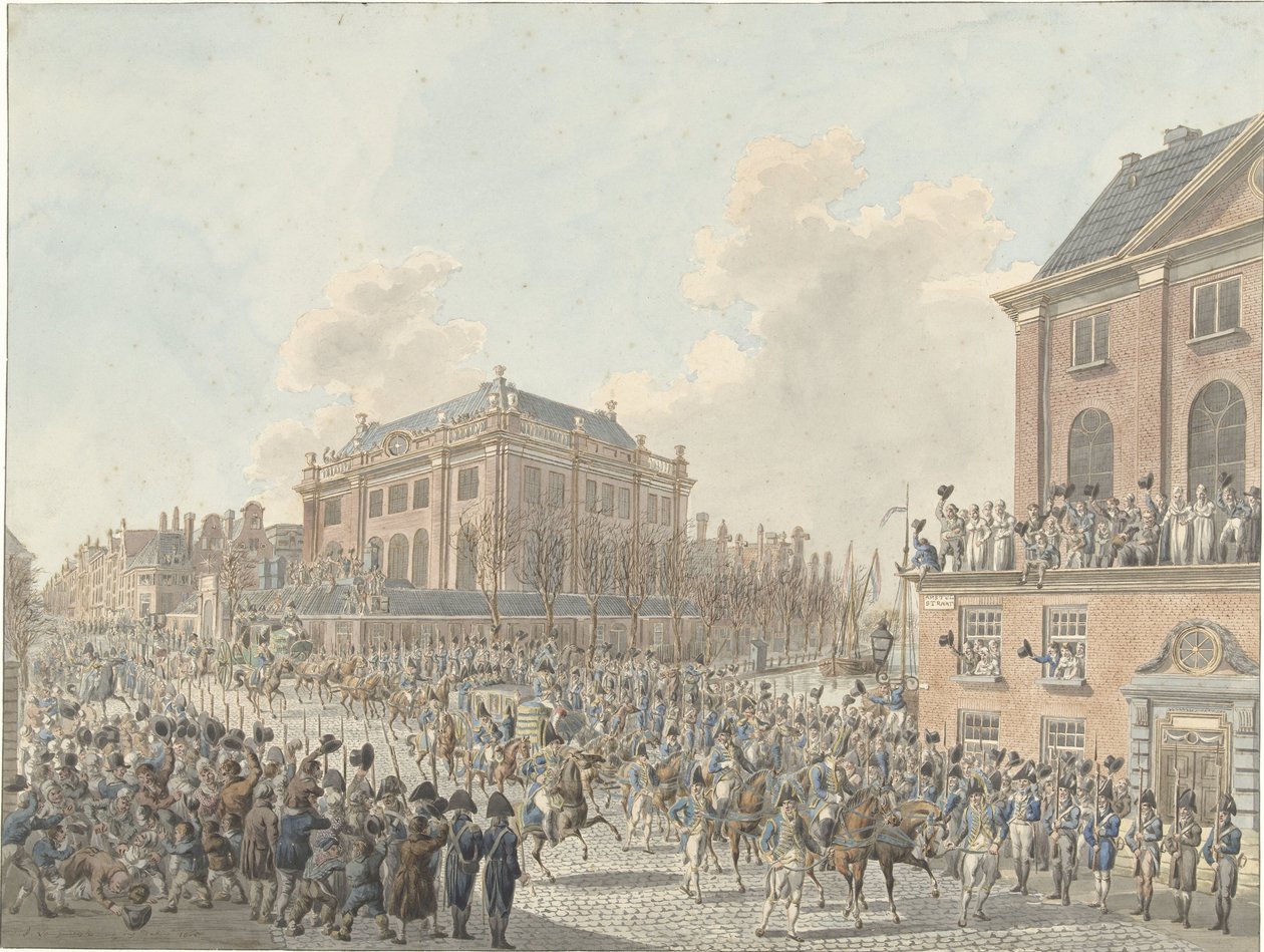 Der Einzug von Louis Napoleon in Amsterdam am 20. April 1808 von Jan Anthonie Langendijk Dzn (signed by artist)