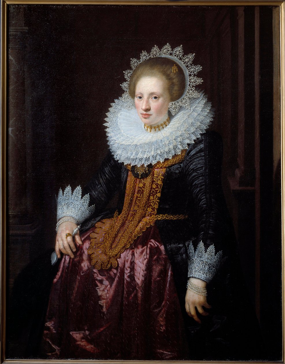 Porträt einer Frau, früher bekannt als Porträt von Madame Vrydags Van Vollenhoven von Jan Anthonisz. van Ravesteyn