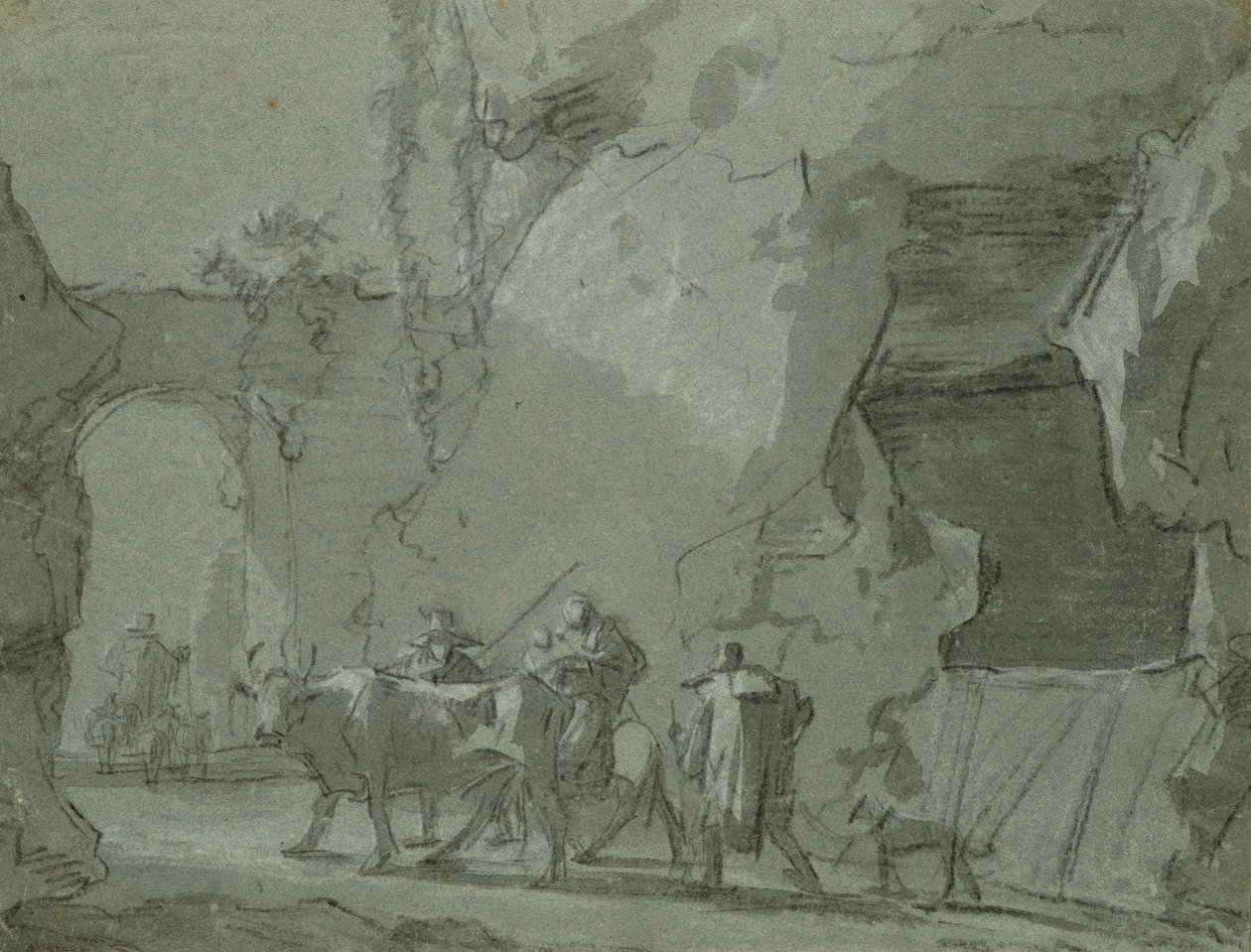 Hirten vor einem Torbogen, ca. 1650-52 von Jan Asselijn