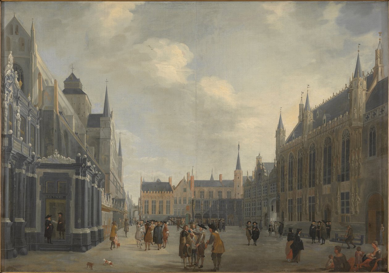 Burgplatz in Brügge, 1672 von Jan Baptist van Meunincxhove