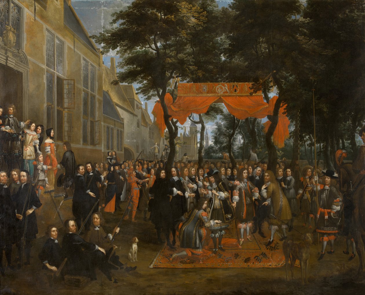 Der Empfang von Karl II. und seinen Brüdern von Jan Baptist van Meunincxhove