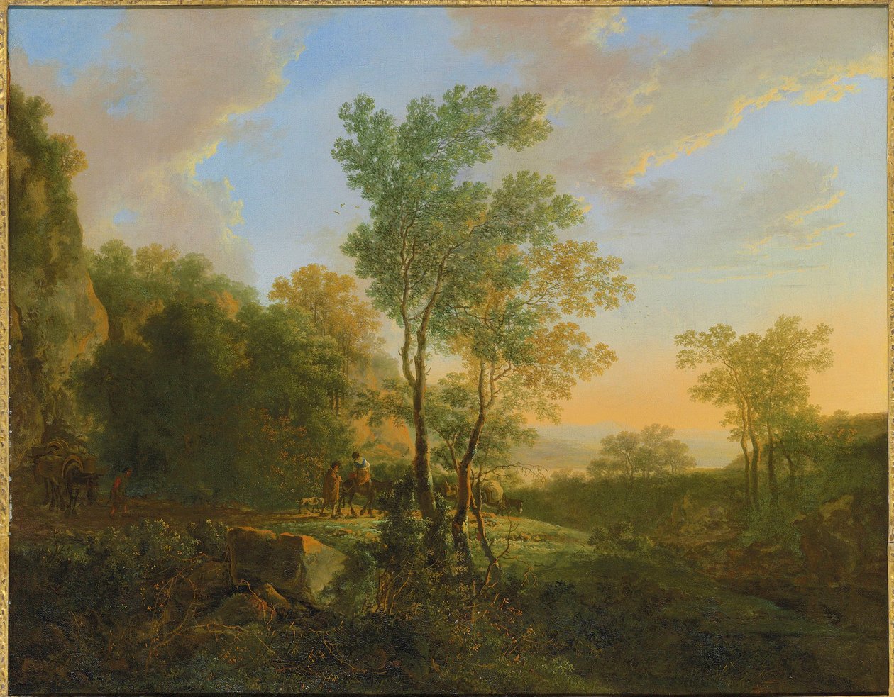 Eine italienische bewaldete Landschaft mit Reisenden von Jan Both