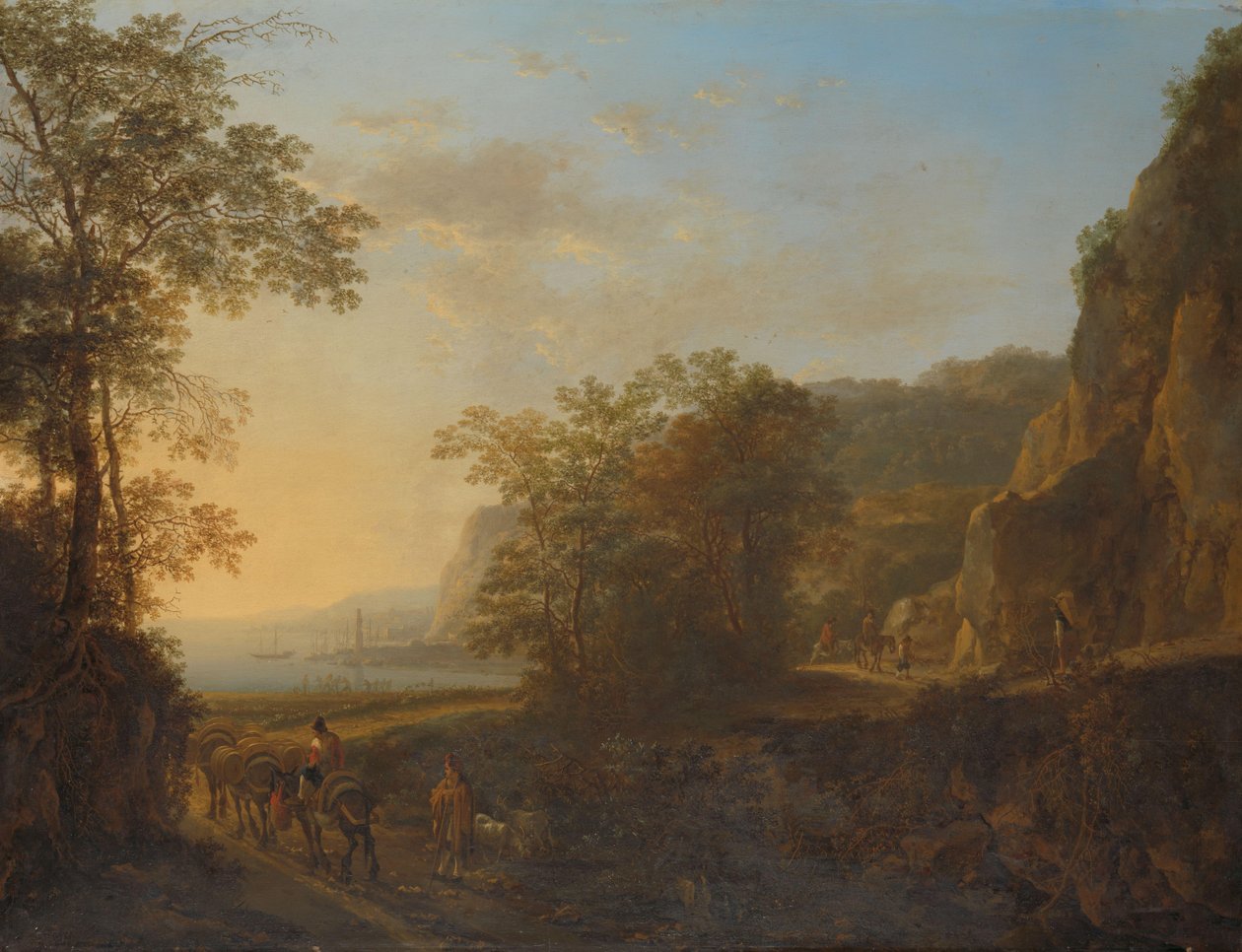 Italienische Landschaft mit Blick auf einen Hafen von Jan Both