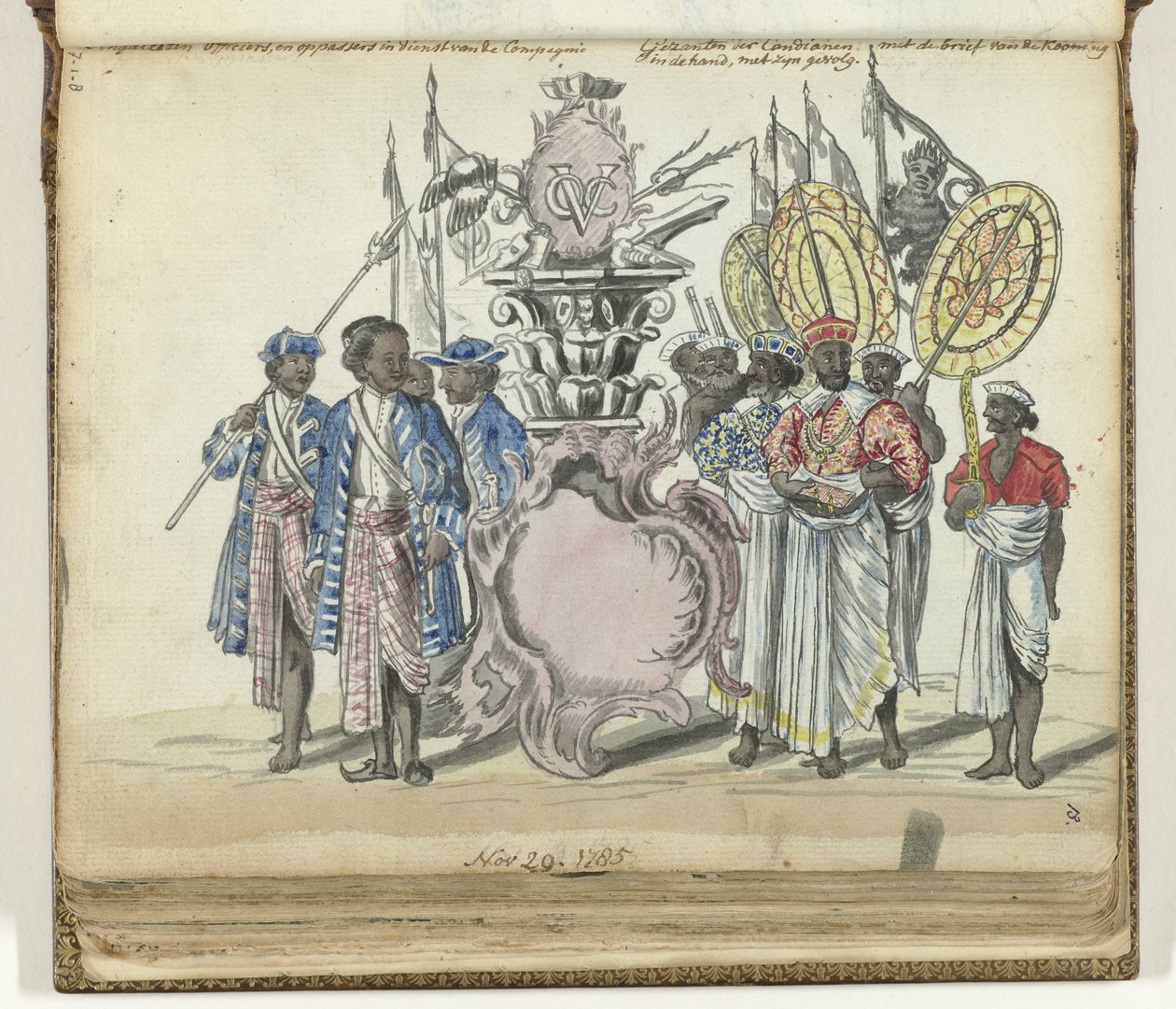 Singhalesische Soldaten im Dienst der VOC und Gesandte des Königs von Kandy von Jan Brandes