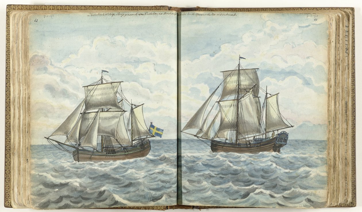 Schwedische Brigg auf See von Jan Brandes