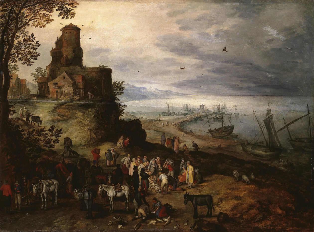 Fischmarkt (Berufung der Apostel Petrus und Andreas) von Jan Brueghel the Elder
