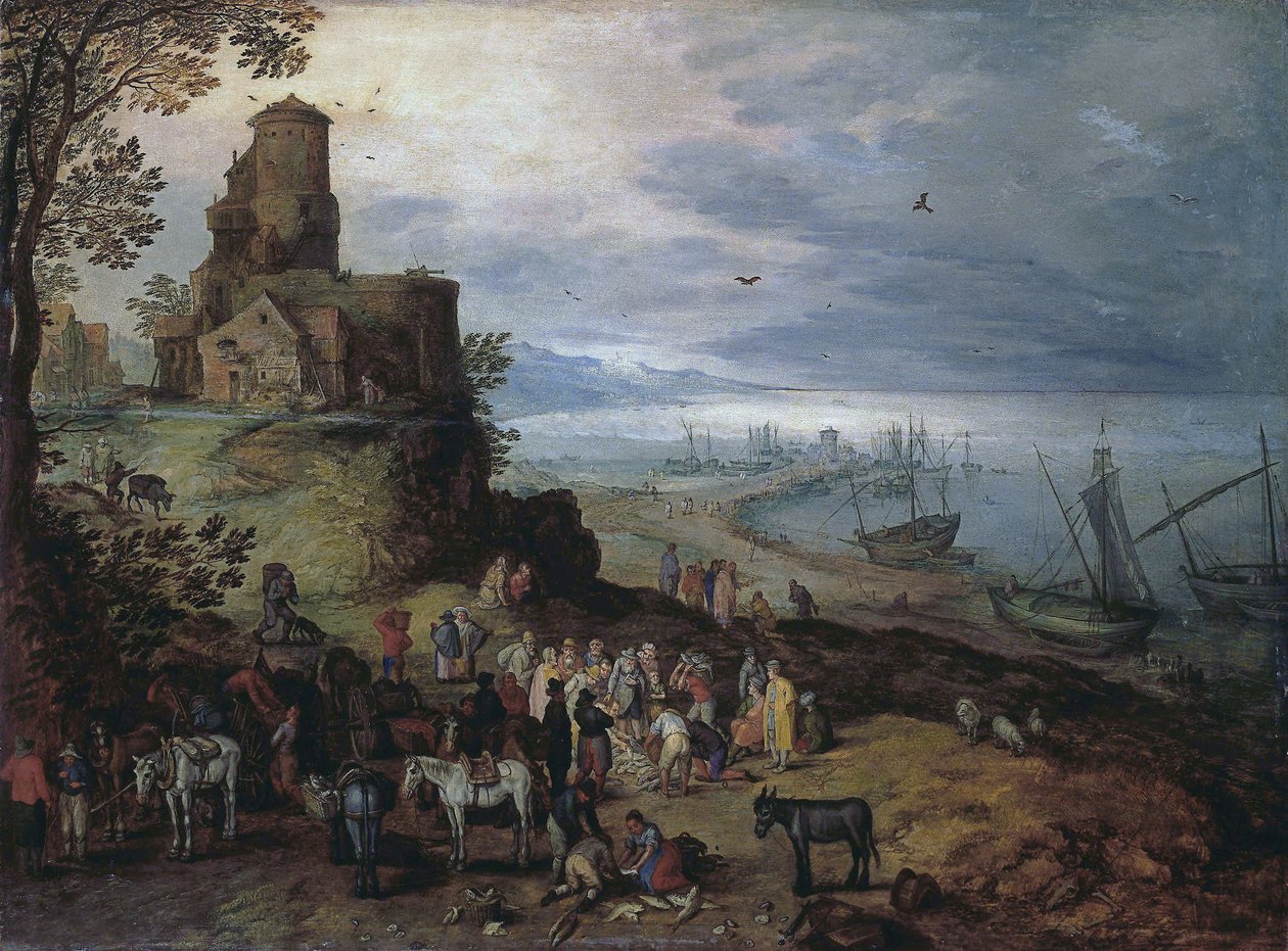 Fischmarkt (Berufung der Apostel Petrus und Andreas) von Jan Brueghel the Elder
