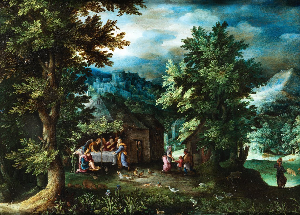 Jan Brueghel (I) Abraham und die Engel in Mamre von Jan Brueghel the Elder