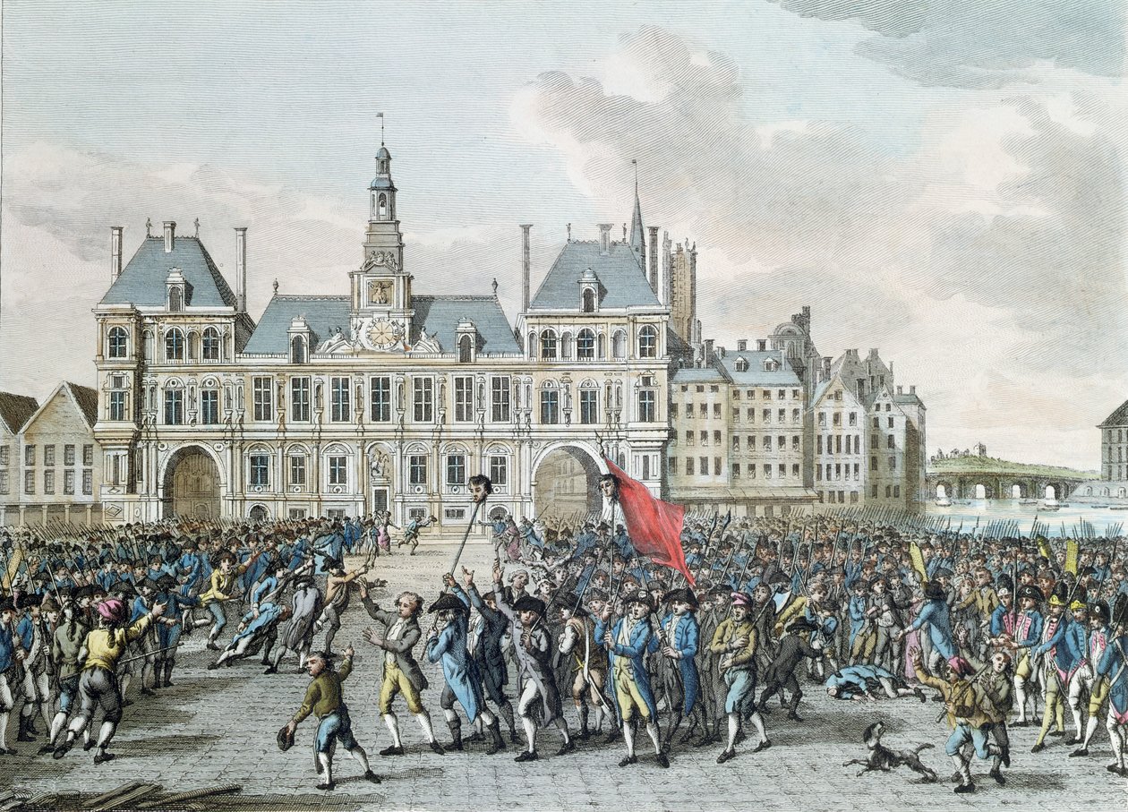 Die Köpfe von Launay und Flesselles vor dem Hôtel de Ville promeniert, 14. Juli 1789, 1795 von Jan Bulthuis